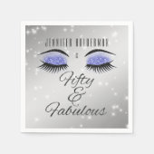 Serviette En Papier Fabuleux 50 Black Periwinkle Glam Eyes serviettes (Devant)