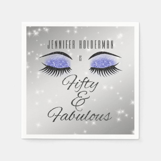 Serviette En Papier Fabuleux 50 Black Periwinkle Glam Eyes serviettes (Devant)