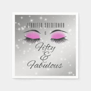 Serviette En Papier Fabuleux 50 Black Pink Glam Eyes Papier serviettes