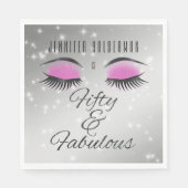 Serviette En Papier Fabuleux 50 Black Pink Glam Eyes Papier serviettes (Devant)