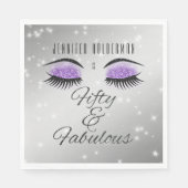 Serviette En Papier Fabuleux 50 Black Violet Glam Eyes serviettes (Devant)