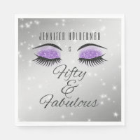 Fabuleux 50 Black Violet Glam Eyes serviettes
