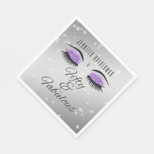 Serviette En Papier Fabuleux 50 Black Violet Glam Eyes serviettes (Coin)