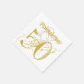 Serviette En Papier Fabuleux & 50 Elégant Or rose Anniversaire Elle (Coin)