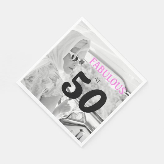 Serviette En Papier Fabuleux 50 Personnaliser Avec Photo Anniversaire (Coin)