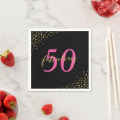 Serviette En Papier Fabuleux 50 Rose & Or moderne Anniversaire (En situation)