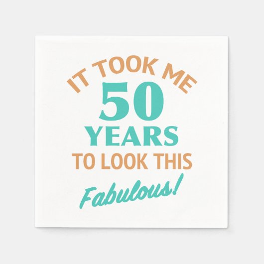 Serviette En Papier Fabuleux 50e anniversaire (Devant)
