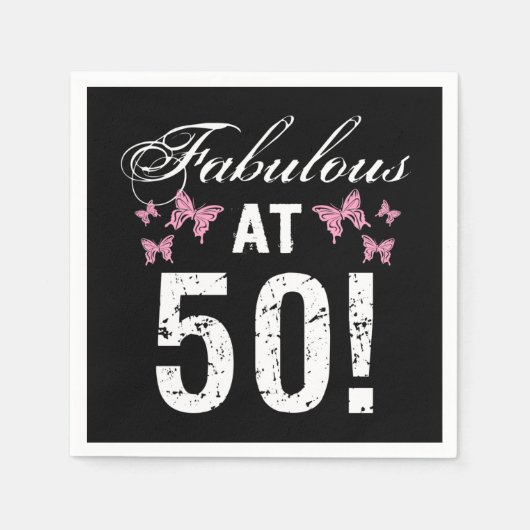 Serviette En Papier Fabuleux 50e anniversaire (Devant)