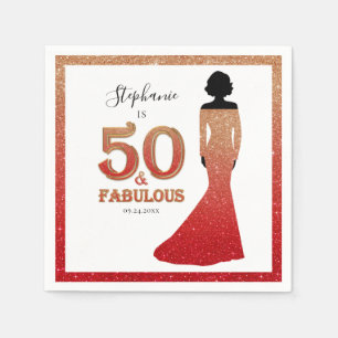 Serviette En Papier Fabuleux 50e anniversaire Ombre Parties scintillan