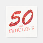 Serviette En Papier Fabuleux 50e anniversaire Parties scintillant cora (Devant)