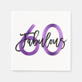 Serviette En Papier Fabuleux 60e | Anniversaire élégant et moderne vio (Devant)
