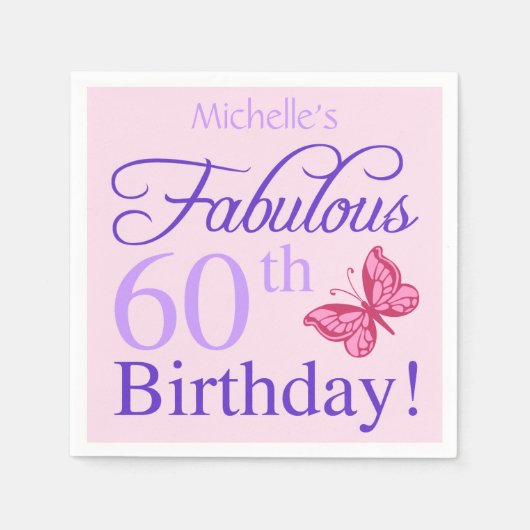 Serviette En Papier Fabuleux 60e anniversaire pour les femmes (Devant)