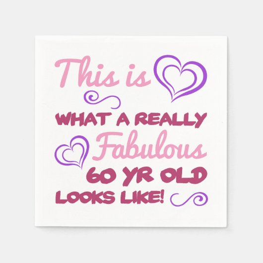 Serviette En Papier Fabuleux 60e anniversaire pour les femmes (Devant)