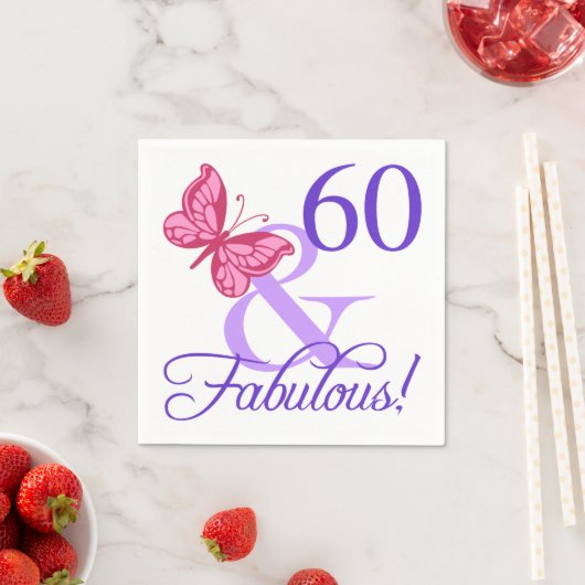 Serviette En Papier Fabuleux 60e anniversaire pour les femmes (En situation)