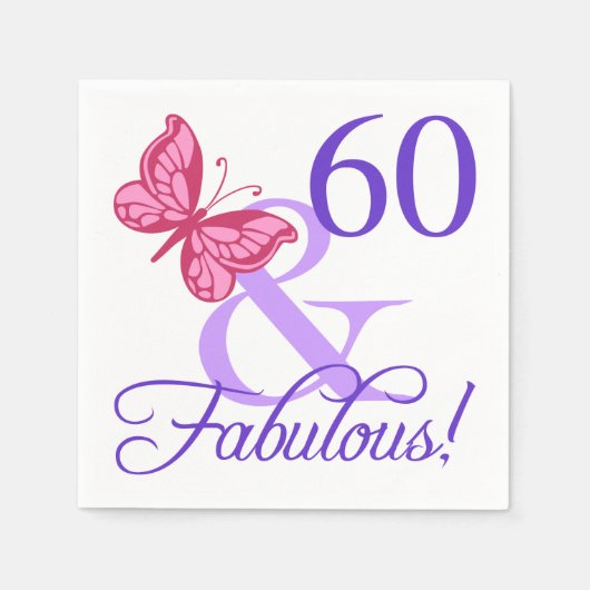 Serviette En Papier Fabuleux 60e anniversaire pour les femmes (Devant)