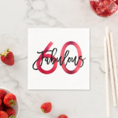 Serviette En Papier Fabuleux 60e | Chic Rouge moderne élégant annivers (En situation)