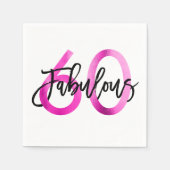Serviette En Papier Fabuleux 60e | Pink Modern Elegant Chic Anniversai (Devant)