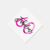 Serviette En Papier Fabuleux 60e | Pink Modern Elegant Chic Anniversai (Coin)