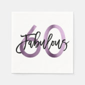 Serviette En Papier Fabuleux 60e | Purple Lilac Elégant Anniversaire (Devant)