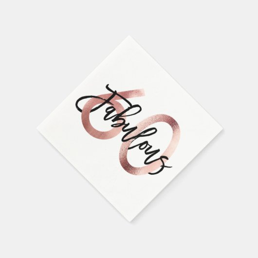 Serviette En Papier Fabuleux 60e | Rose Gold Modern Elegant Anniversai (Coin)