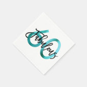 Serviette En Papier Fabuleux 60e | Vert Turquoise Moderne Elégant Anni (Coin)