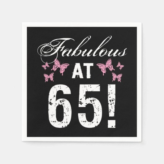 Serviette En Papier Fabuleux 65e anniversaire (Devant)