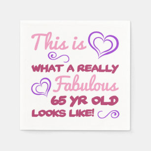 Serviette En Papier Fabuleux 65e anniversaire pour les femmes