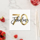 Serviette En Papier Fabuleux 70e | Anniversaire d'or chic moderne (En situation)