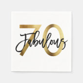 Serviette En Papier Fabuleux 70e | Anniversaire d'or chic moderne (Devant)