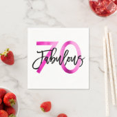 Serviette En Papier Fabuleux 70e | Anniversaire moderne élégant rose c (En situation)