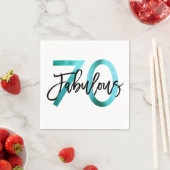 Serviette En Papier Fabuleux 70e | Moderne Elégant Turquoise Vert Anni (En situation)