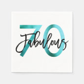 Serviette En Papier Fabuleux 70e | Moderne Elégant Turquoise Vert Anni (Devant)