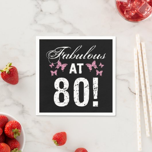 Serviette En Papier Fabuleux 80e anniversaire (En situation)