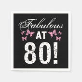 Serviette En Papier Fabuleux 80e anniversaire (Devant)