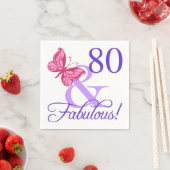 Serviette En Papier Fabuleux 80e anniversaire pour les femmes (En situation)