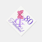 Serviette En Papier Fabuleux 80e anniversaire pour les femmes (Coin)