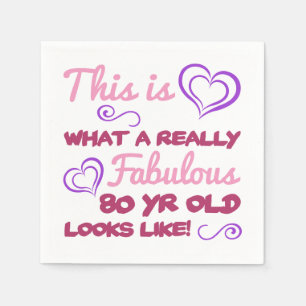 Serviette En Papier Fabuleux 80e anniversaire pour les femmes