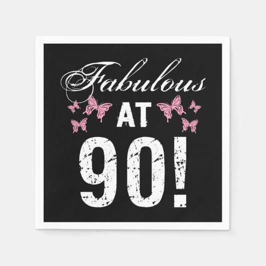 Serviette En Papier Fabuleux 90e anniversaire (Devant)