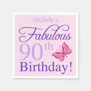 Serviette En Papier Fabuleux 90e anniversaire pour les femmes