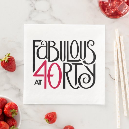 Serviette En Papier Fabuleux à 40 rouge (En situation)