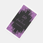 Serviette En Papier Fabuleux anniversaire noir violet parties scintill (Coin)
