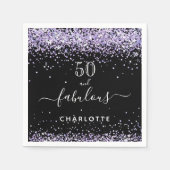 Serviette En Papier Fabuleux anniversaire noir violet parties scintill (Devant)