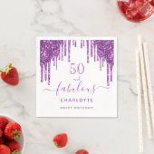 Serviette En Papier Fabuleux anniversaire violet parties scintillant g (En situation)