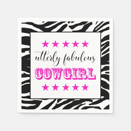 Serviette En Papier Fabuleux "COWGIRL" (Devant)