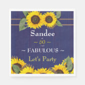 Serviette En Papier Fabuleux et Cinquante Anniversaire Moderne Bleu To (Devant)