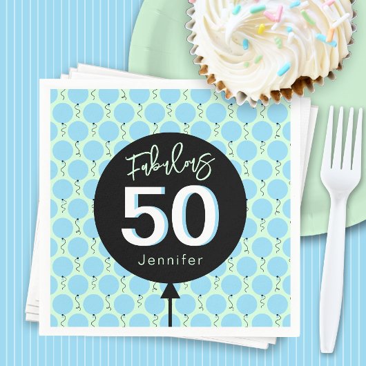 Serviette En Papier Fabuleux fête d'anniversaire 50
