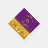 Serviette En Papier Fabuleux fête d'anniversaire violet or monogramme (Coin)