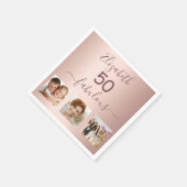 Serviette En Papier Fabuleux rose or photo fête d'anniversaire (Coin)