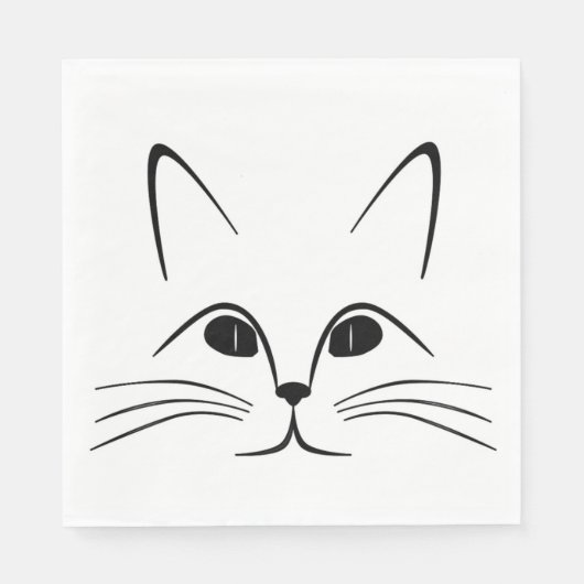 SERVIETTE EN PAPIER FACE CAT (Devant)