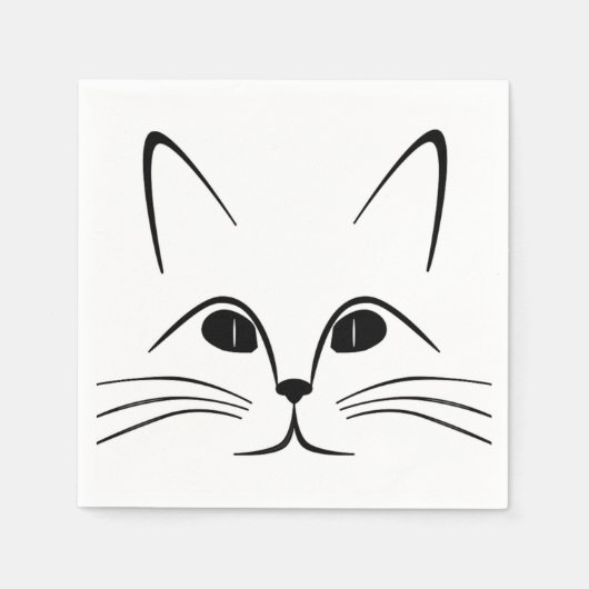 SERVIETTE EN PAPIER FACE CAT (Devant)